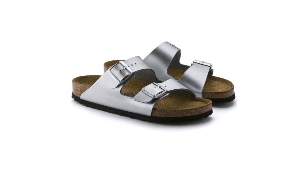 Birkenstock Arizona Birko-Flor Soft Footbed - Women's, Silver, 35 55015-1-35