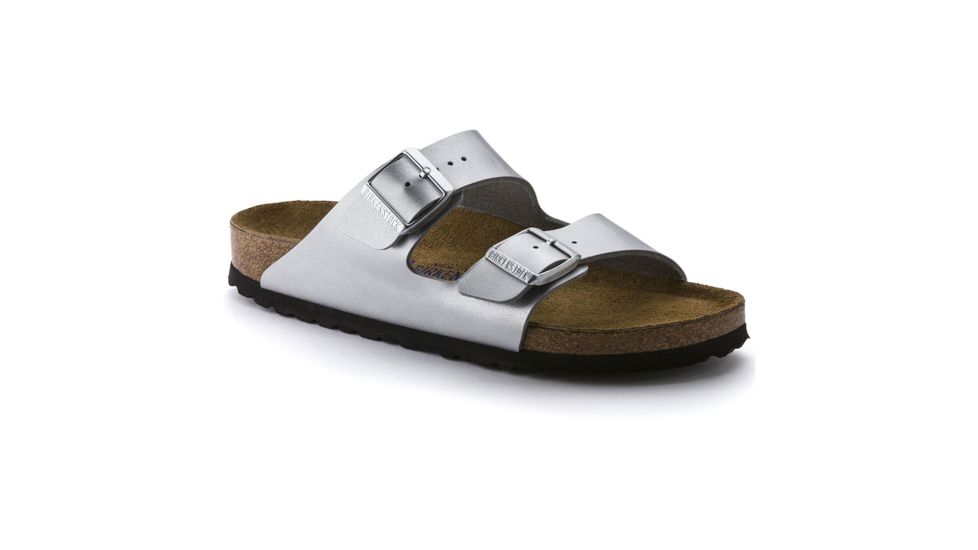 Birkenstock Arizona Birko-Flor Soft Footbed - Women's, Silver, 35 55015-1-35