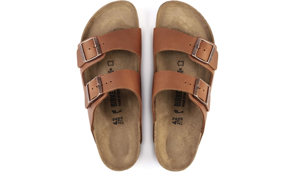 Birkenstock Arizona Leather Sandals - Mens, Antique Pull Up Cognoc, 42, 1015538-R-42