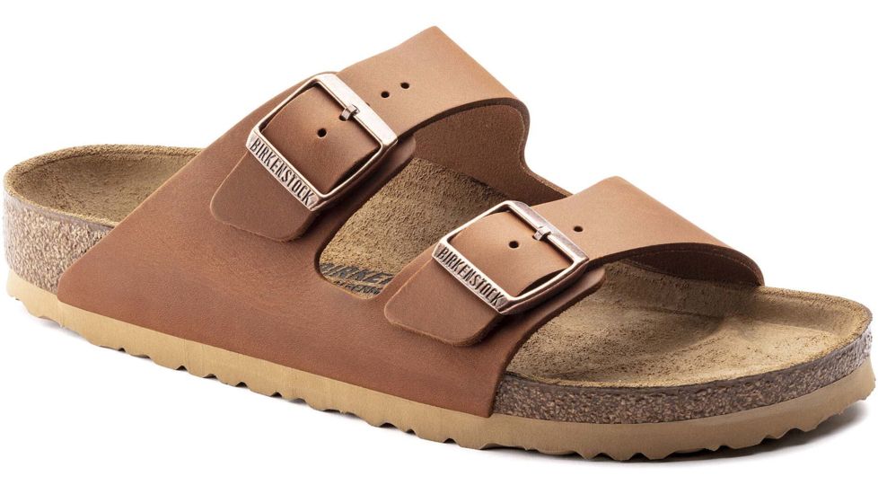 Birkenstock Arizona Leather Sandals - Mens, Antique Pull Up Cognoc, 42, 1015538-R-42