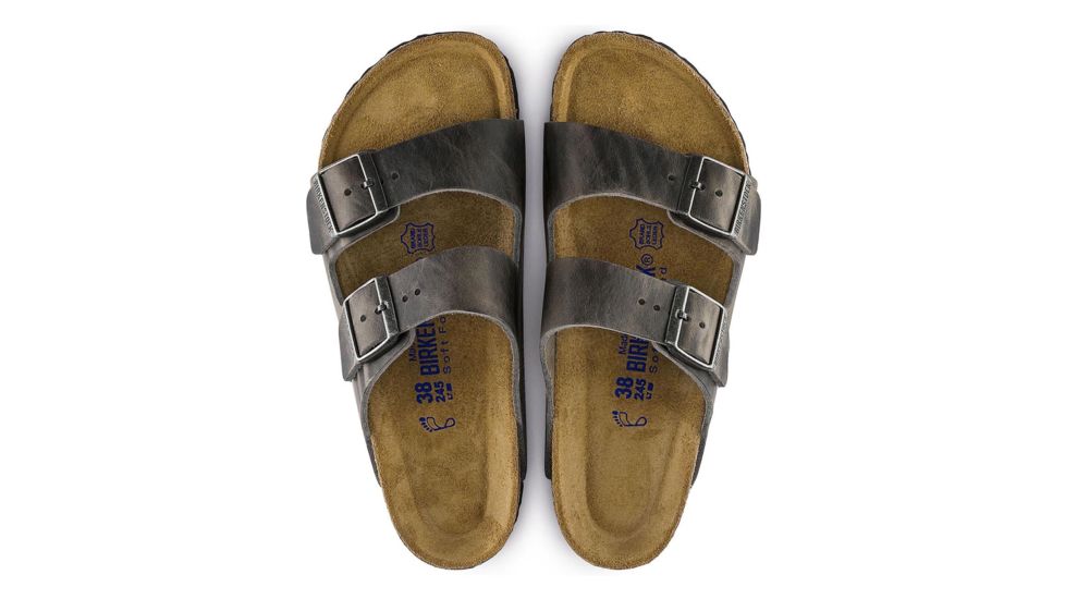 Birkenstock Arizona Oiled Leather Soft Footbed - Men's, Iron, 39 55280-1-39