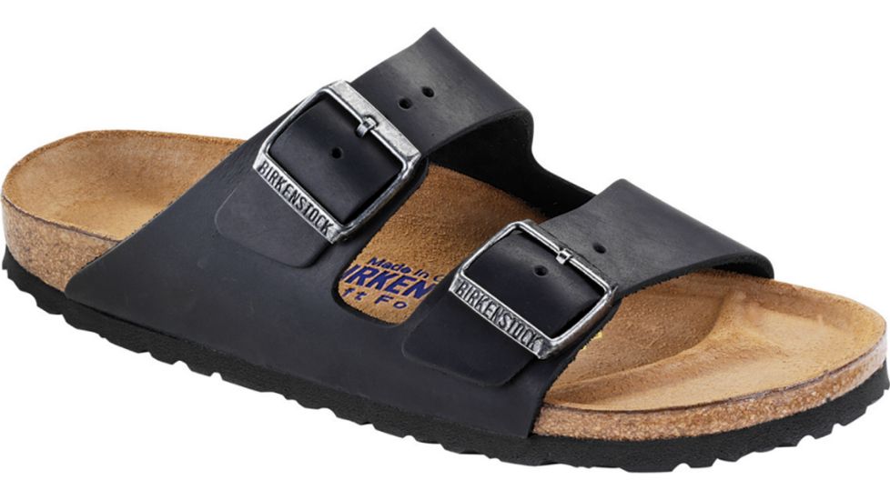 Birkenstock Arizona Oiled Leather Soft Footbed Sandal - Men's-Black-Medium-40