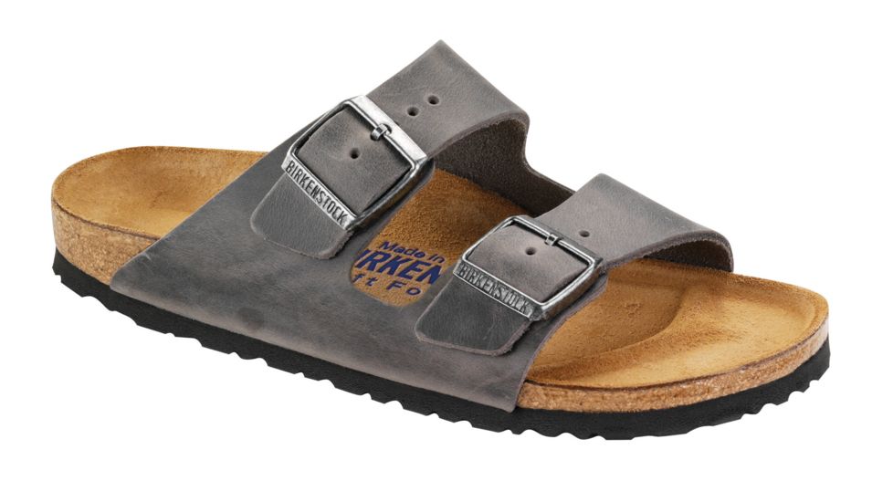 Birkenstock Arizona Oiled Leather Soft Footbed Sandal - Men's-Iron-Medium-40