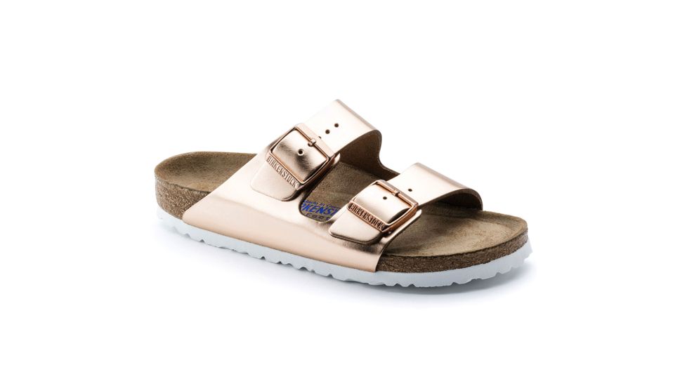 Birkenstock Arizona Soft Footbed Leather Sandals - Womens, Metallic Copper, Medium, 37, 952091-37