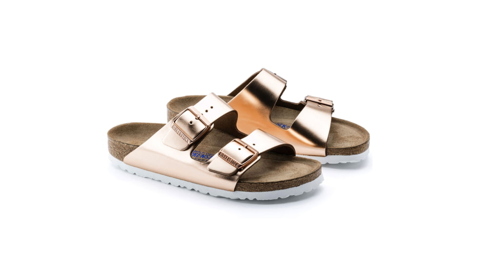 Birkenstock Arizona Soft Footbed Leather Sandals - Womens, Metallic Copper, Medium, 37, 952091-37