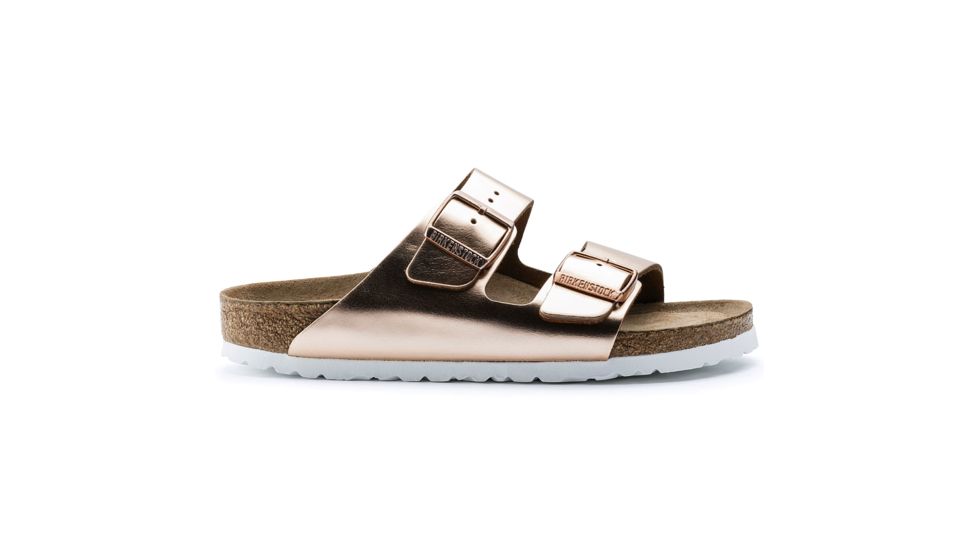 Birkenstock Arizona Soft Footbed Leather Sandals - Womens, Metallic Copper, Medium, 37, 952091-37