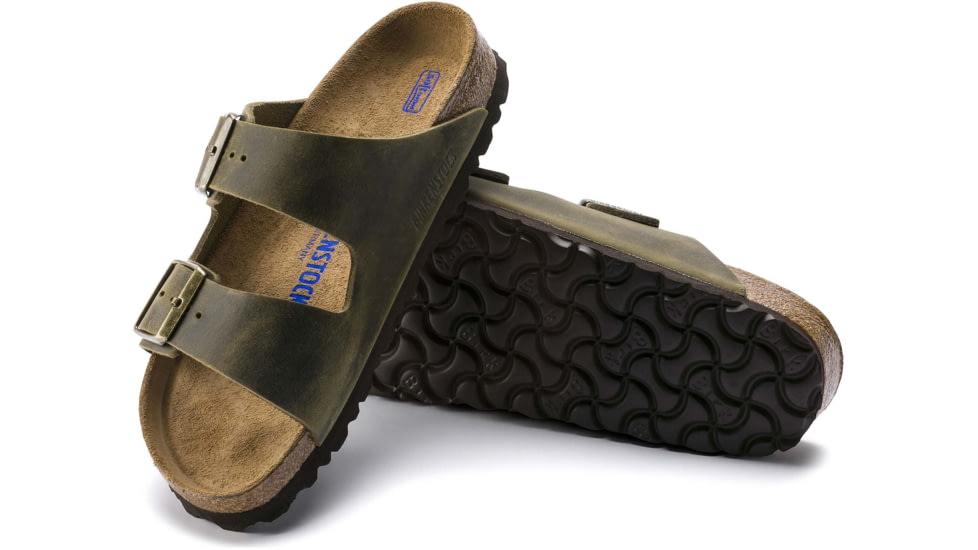 Birkenstock Arizona Soft Footbed Oiled Leather Sandals - Mens, Jade, 41, 1014451-R-41