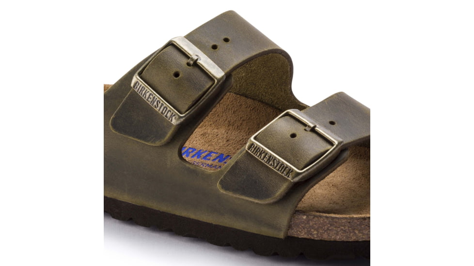 Birkenstock Arizona Soft Footbed Oiled Leather Sandals - Mens, Jade, 41, 1014451-R-41