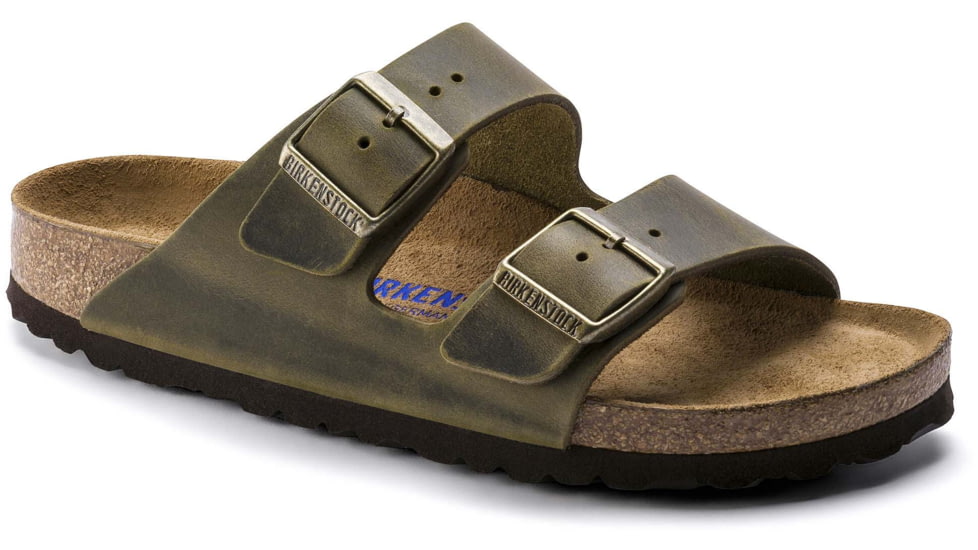 Birkenstock Arizona Soft Footbed Oiled Leather Sandals - Mens, Jade, 41, 1014451-R-41