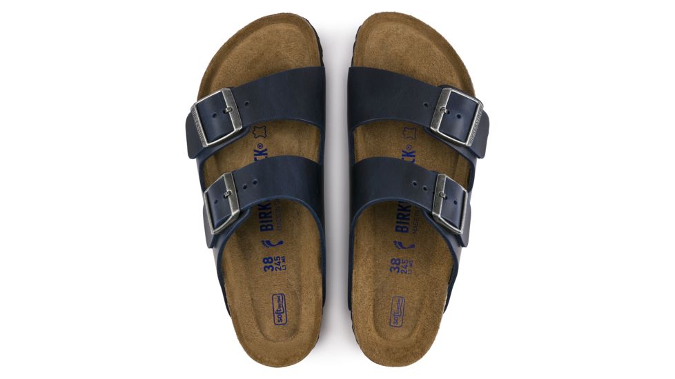 Birkenstock Arizona Soft Footbed Oiled Nubuck Leather Sandals - Womens, Blue Oild Leather, Medium, 45, 1013643-45