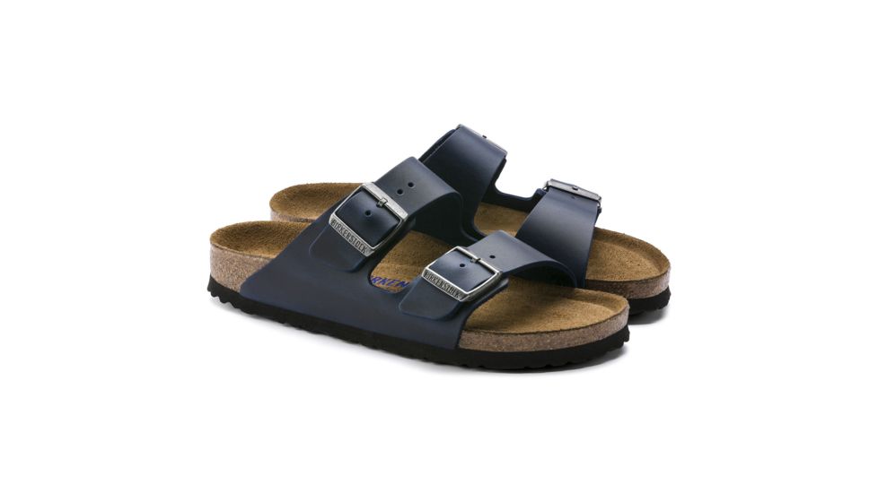 Birkenstock Arizona Soft Footbed Oiled Nubuck Leather Sandals - Womens, Blue Oild Leather, Medium, 45, 1013643-45