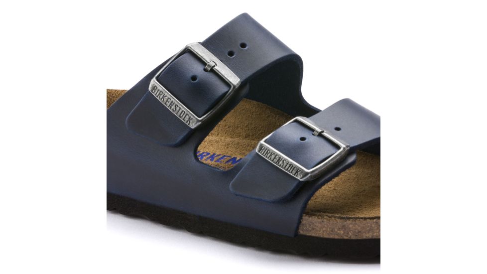Birkenstock Arizona Soft Footbed Oiled Nubuck Leather Sandals - Womens, Blue Oild Leather, Medium, 45, 1013643-45