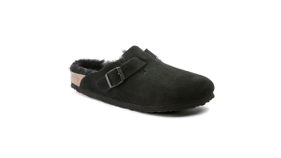 Birkenstock Boston Shearling Leather Clogs - Womens, Black, Narrow, 42, 259883-42