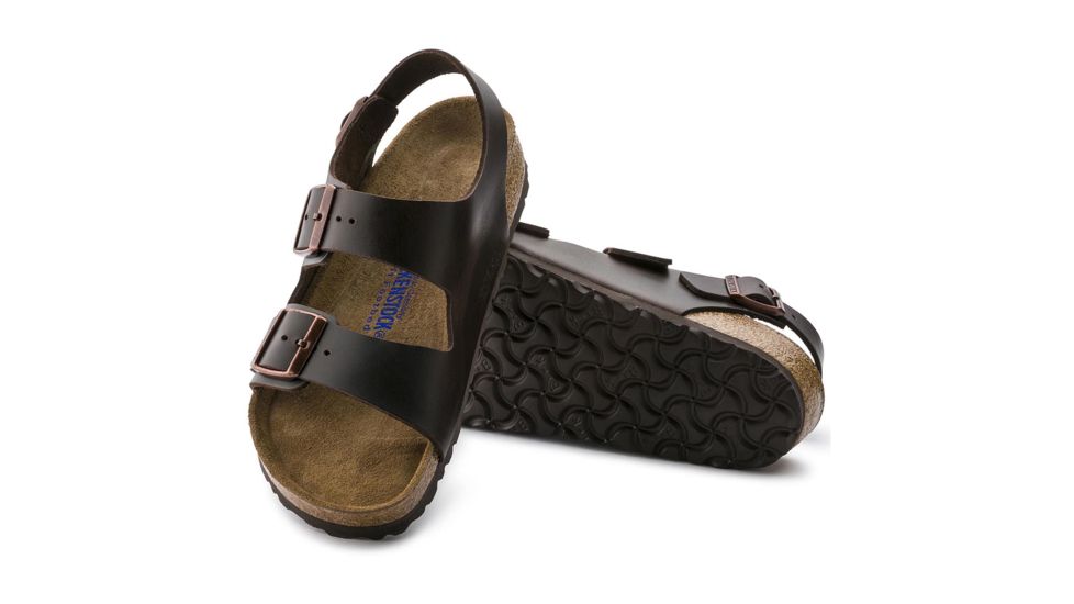 Birkenstock Milano Amalfi Leather Soft Footbed Men's, Testa Di Moro, 39 23454-1-39