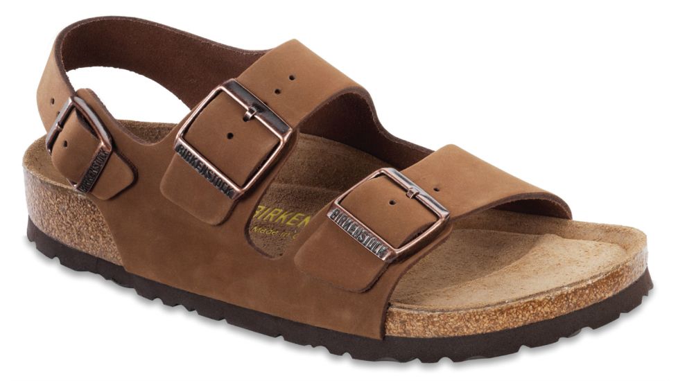 Birkenstock Milano Nubuck Soft Footbed Sandal - Men's-Cocoa-Medium-41