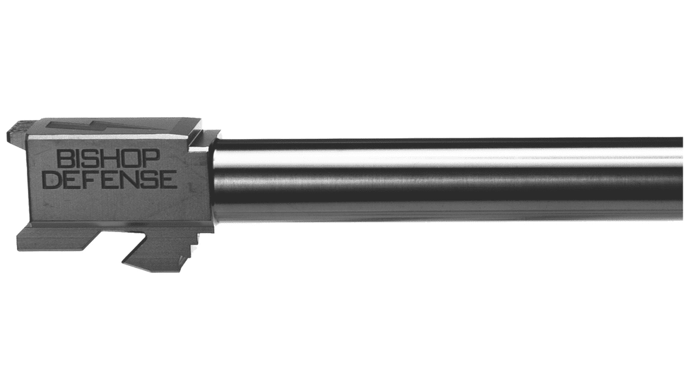 Bishop Defense Match Grade Pistol Barrel, Glock 17, 9mm, 4.49 in, 1-10 Twist, Black, BDBLG17BLK