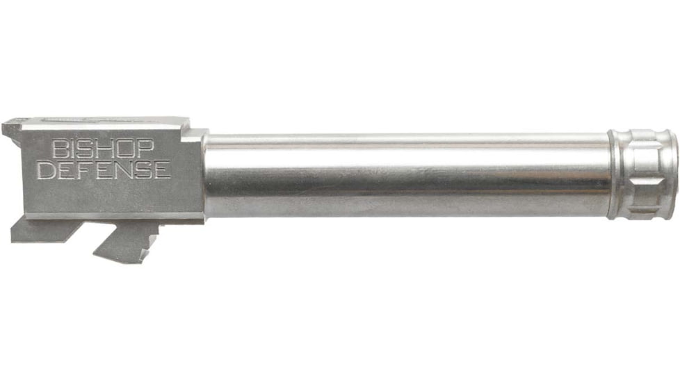 Bishop Defense Threaded Match Grade Pistol Barrel, Glock 17, 9mm, 4.99 in, 1-10 Twist, Chrome, BDBLTG17CRM