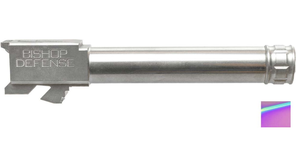 Bishop Defense Threaded Match Grade Pistol Barrel, Glock 17, 9mm, 4.99 in, 1-10 Twist, Multicolor, BDBLTG17MCLR