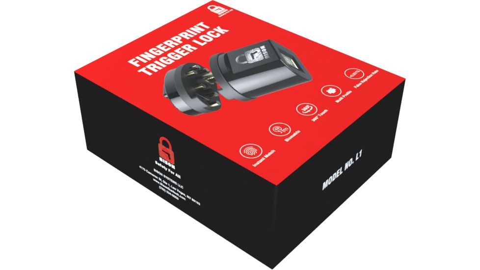 Bison L1 Biometric Fingerprint Trigger Lock, Black, Small, 860001243802