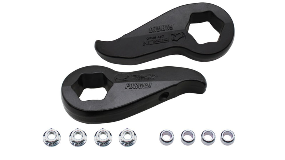 Bison Offroad Silverado/Sierra 1500/2500HD 2011-2020 Leveling Kit w/Forged Torsion Key, 33in Max Tire Size, Black, 2.5, GF-2501-33