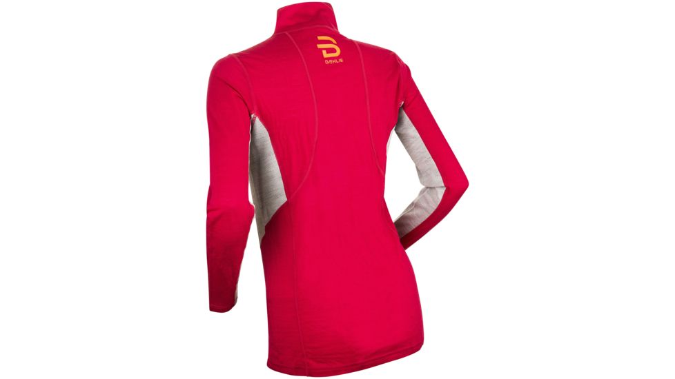 Bjorn Daehlie Training Wool Half Zip Baselayer - Womens, Bright Rose, Medium, 332661-33000-M