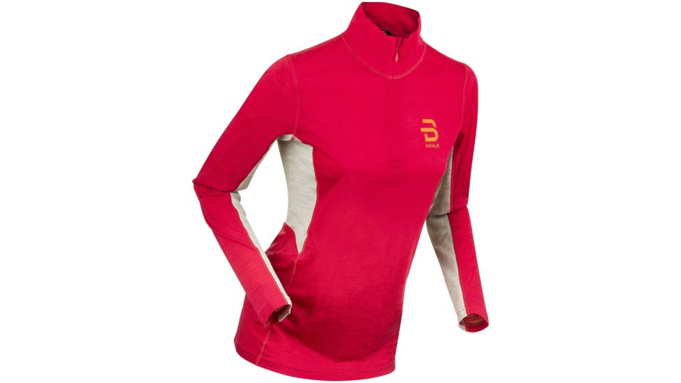 Bjorn Daehlie Training Wool Half Zip Baselayer - Womens, Bright Rose, Medium, 332661-33000-M