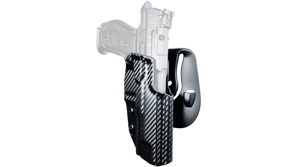 Black Scorpion Outdoor Gear Kydex OWB Paddle Holster, Walther Q5 Match SF, Right Hand, Carbon Fiber, HC03-PADDLE-WALTHERSFCFRH