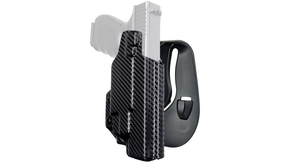 Black Scorpion Outdoor Gear OWB Paddle Holster, Glock 17, 19,19X, 22, 31, 44, 45 w/ TLR7, TLR8, Right Hand, Carbon Fiber, HC03-PADDLE-GL17TLR8CFRH