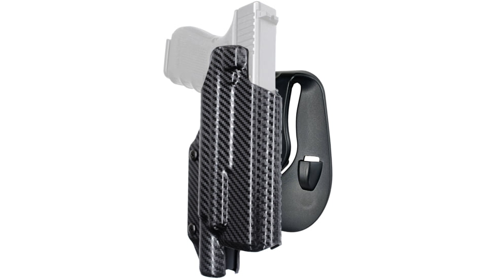 Black Scorpion Outdoor Gear OWB Paddle Holster, Glock 17, 19, 19X, 22, 31, 44, 45 w/ X300, Right Hand, Carbon Fiber, HC03-PADDLE-GL17X300CFRH