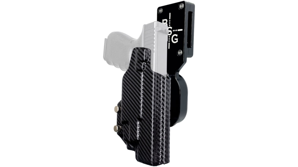 Black Scorpion Outdoor Gear Pro Heavy Duty Competition Kydex OWB Holster, Glock 17, 22, 31, 44, 45 w/ TLR7, TLR8, Right Hand, Black Shell Carbon Fiber, HCD1-USPSABS-GL17TLR8CF