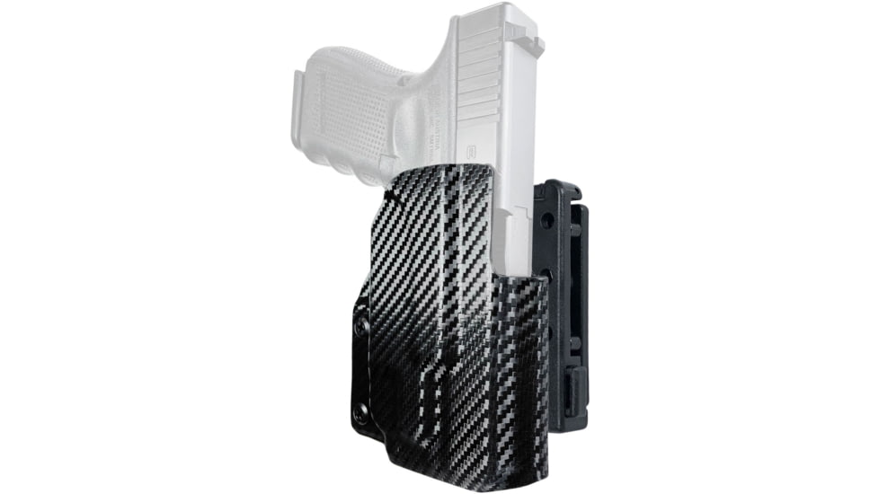 Black Scorpion Outdoor Gear Pro IDPA Competition OWB Holster, Glock 19, 23 w/ TLR-7A, Right Hand, Carbon Fiber, HC03-IDPA-GL19TLR7-CFRH