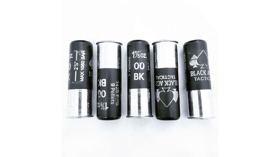 Black Aces Tactical 12 Gauge, #00 Buck, 9 Pellet, 2 3/4in, 1425 ft/s, Zink Coated Steel, Centerfire Shotgun Buckshot Ammo, 25 Rounds, BAT-00-1425