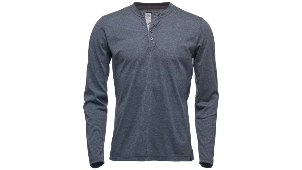 Black Diamond Attitude Mens Long Sleeve Henley Shirt, Captain, Large, APCY26413LRG1