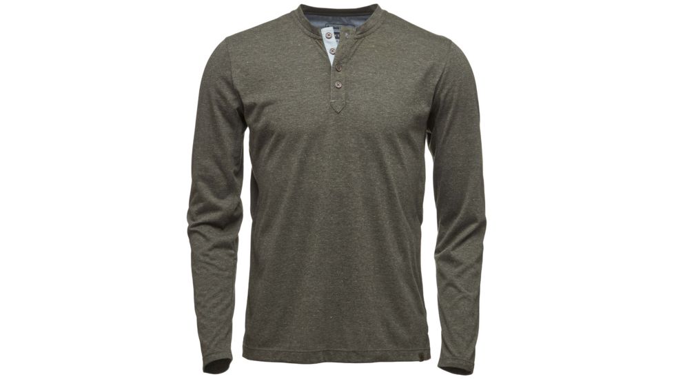 Black Diamond Attitude Mens Long Sleeve Henley Shirt, Sergeant, Medium, APCY26301MED1