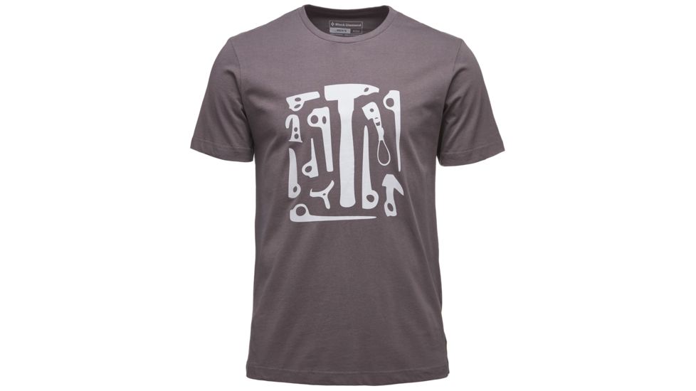 Black Diamond Big Wall Tool Logo Mens Short Sleeve Tee Shirt, Slate, Extra Large, APS640020XLG1