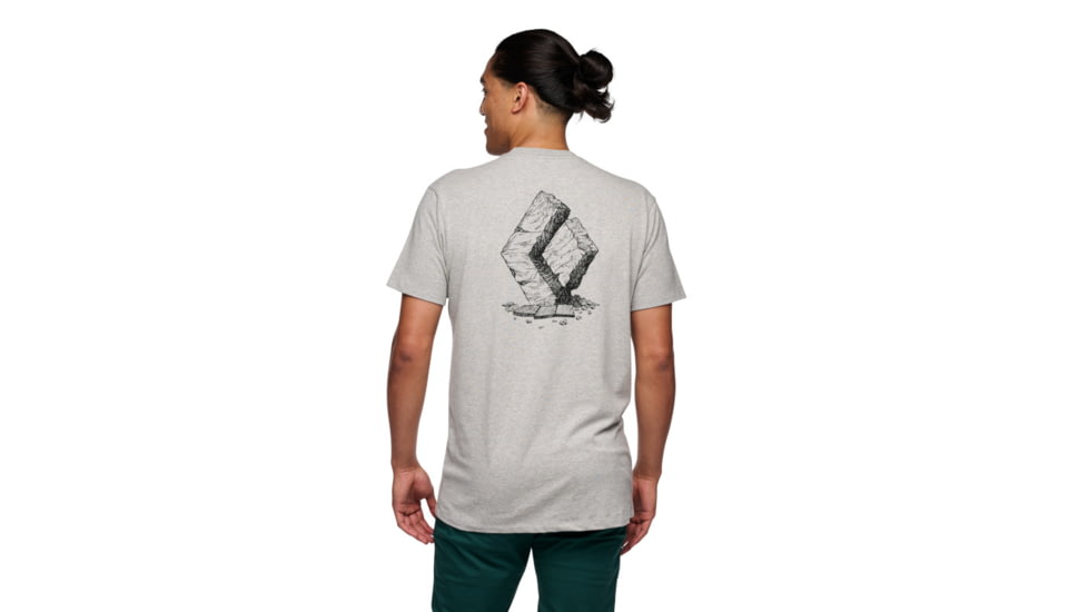 Black Diamond Boulder Short Sleeve T-Shirt, Nickel Heather, Medium, AP7524041014MED1