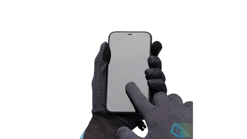 Black Diamond Deploy Wind Hood Gloves, Carbon/Glacier, Extra Small, BD8017429642XSM1