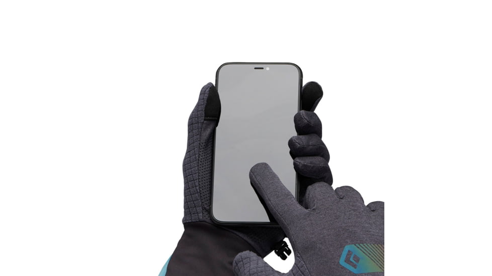 Black Diamond Deploy Wind Hood Gloves, Carbon/Glacier, Large, BD8017429642LRG1
