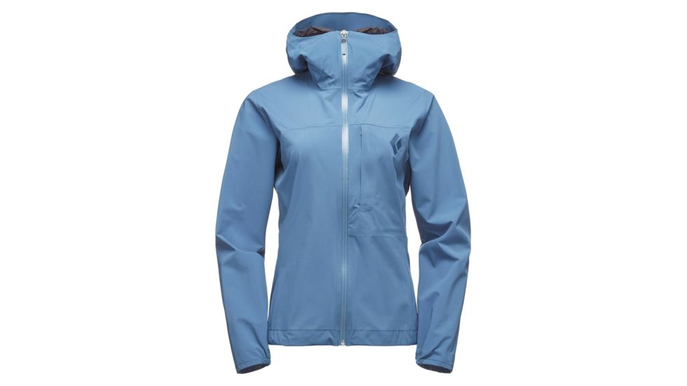 Black Diamond FineLineStretch Womens Rain Shell Jacket, Blue Steel, 2XS, APG3E8433XXS1