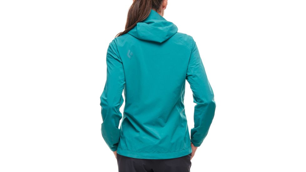 Black Diamond FineLineStretch Womens Rain Shell Jacket, Evergreen, Small, APG3E8317SML1