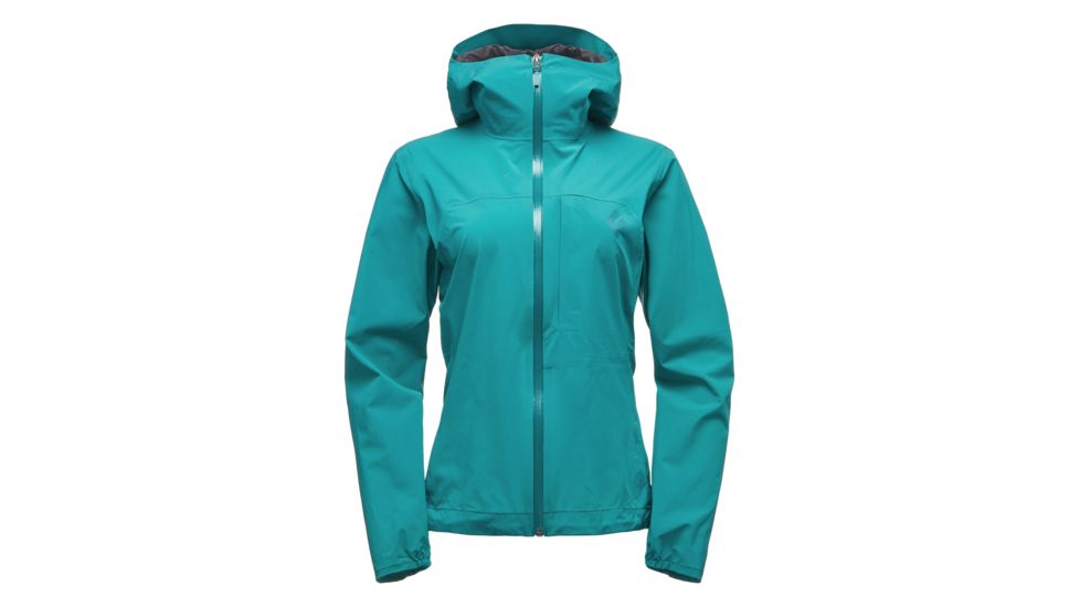 Black Diamond FineLineStretch Womens Rain Shell Jacket, Evergreen, Small, APG3E8317SML1