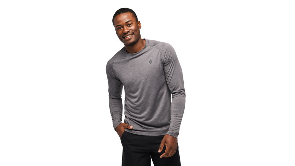 Black Diamond Lightwire LS Tech Tee - Mens, Steel Grey, Extra Large, AP7530900034XLG1