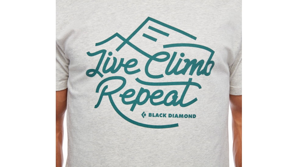 Black Diamond Live Climb Repeat Tee - Mens, Birch Heather, Large, AP7300375005LRG1