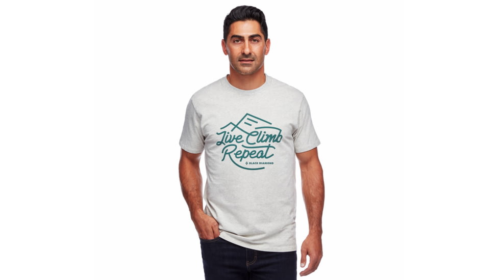 Black Diamond Live Climb Repeat Tee - Mens, Birch Heather, Large, AP7300375005LRG1