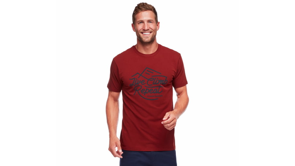Black Diamond Live Climb Repeat Tee - Mens, Red Oxide, Large, AP7300376010LRG1