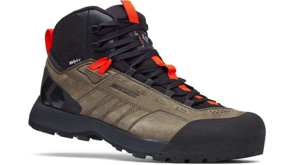Black Diamond Missn Leather Mid WP Approach Shoes - Mens, Walnuts/Octane, 12.5, BD58002693731251