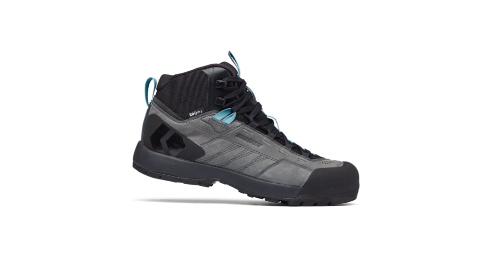 Black Diamond Missn Leather Mid WP Approach Shoes - Womens, Steel Grey/Costal Blue, 8, BD58002793750801