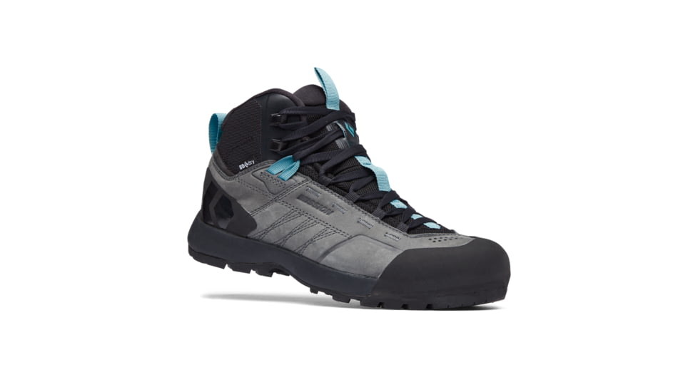Black Diamond Missn Leather Mid WP Approach Shoes - Womens, Steel Grey/Costal Blue, 8, BD58002793750801