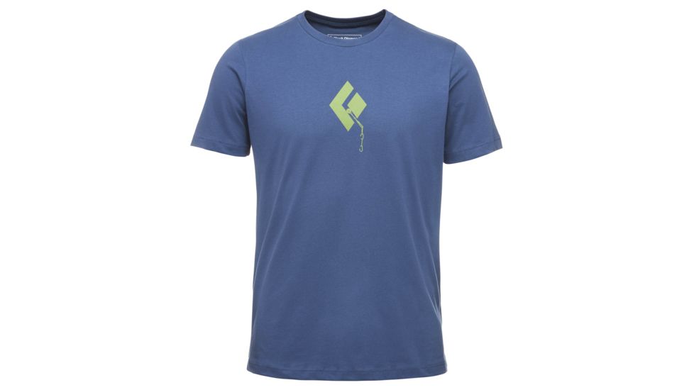 Black Diamond Placement Short Sleeve Tee Shirts - Mens, Ink Blue, Large, APX9ZQ421LRG1