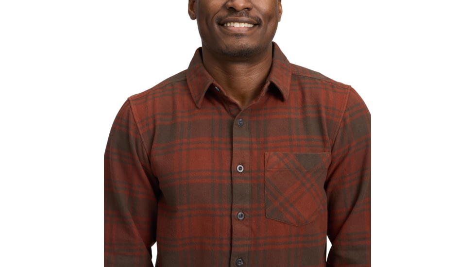 Black Diamond Project Flannel - Mens, Basalt/Iron Red Plaid, Large, AP7440639719LRG1